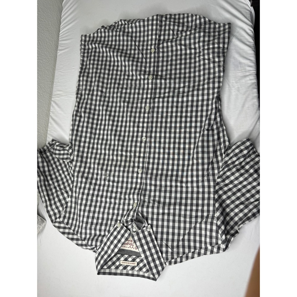 Original Penguin Heritage Slim Fit Gingham Shirt Mens Small Black White Check